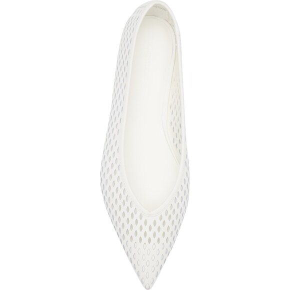 Nordstrom Scarlet Pointed Toe Flat in White Perforated Size 6 - Picture 5 of 14